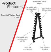 10-Tier Dumbbell Weight Rack