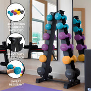 Neoprene-Coated Dumbbell Set with Rack