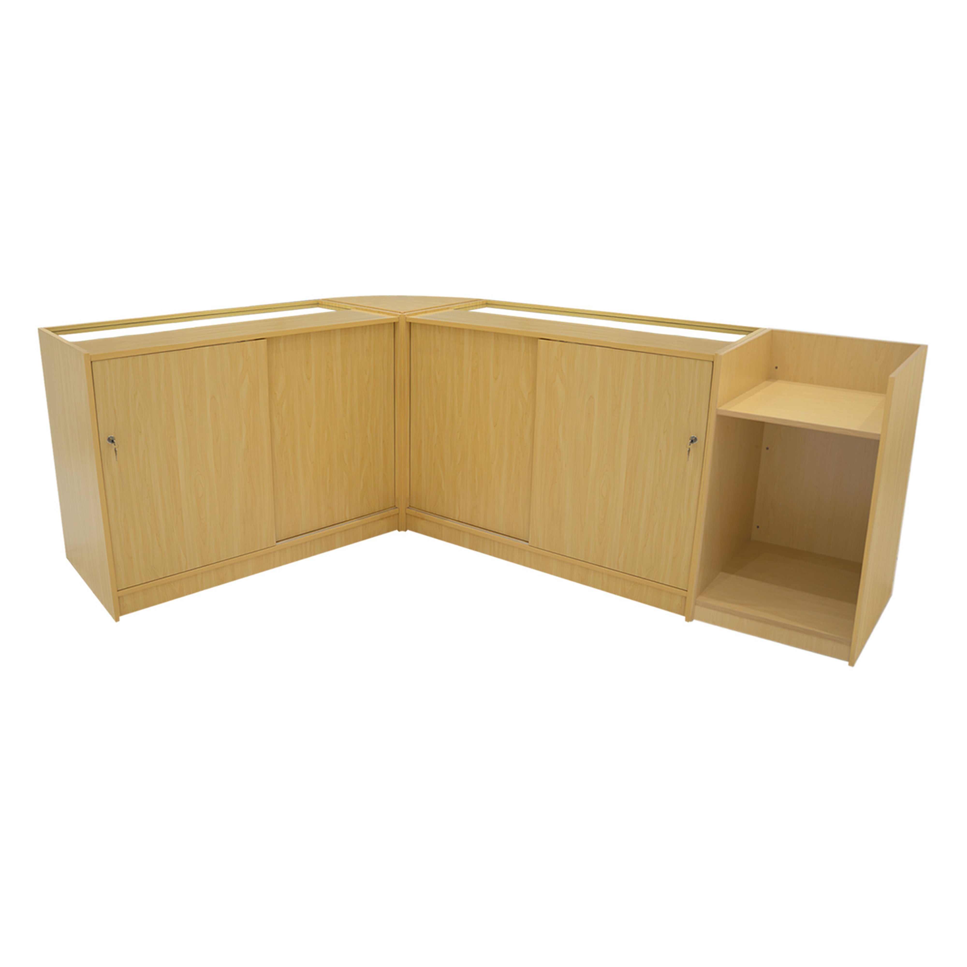 Europa LED Shop Counter Set (B1500, C1500, TB60, LM60) – Maple Finish