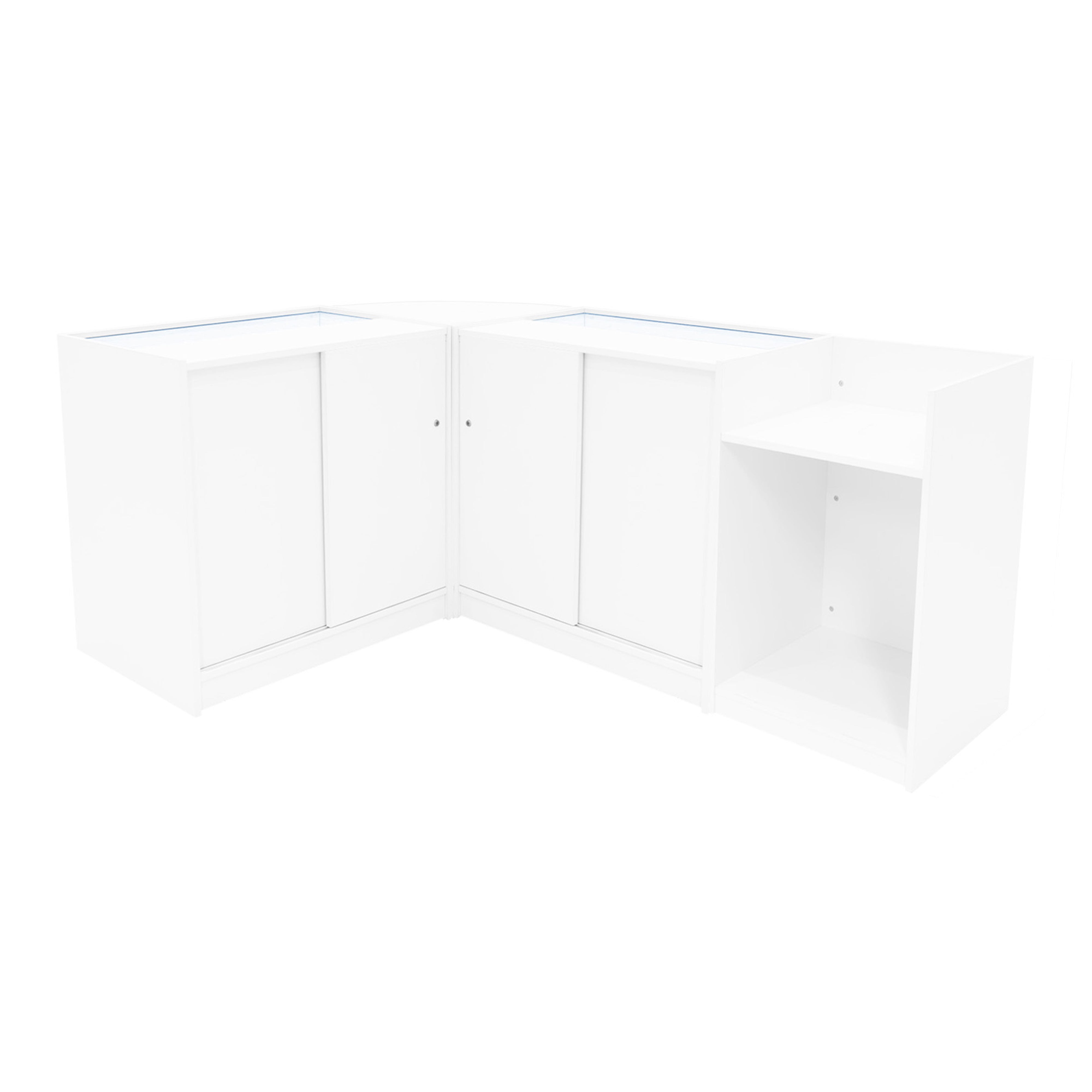 Aries LED Shop Counter Set CM60, TB60, and 2x K900 – White