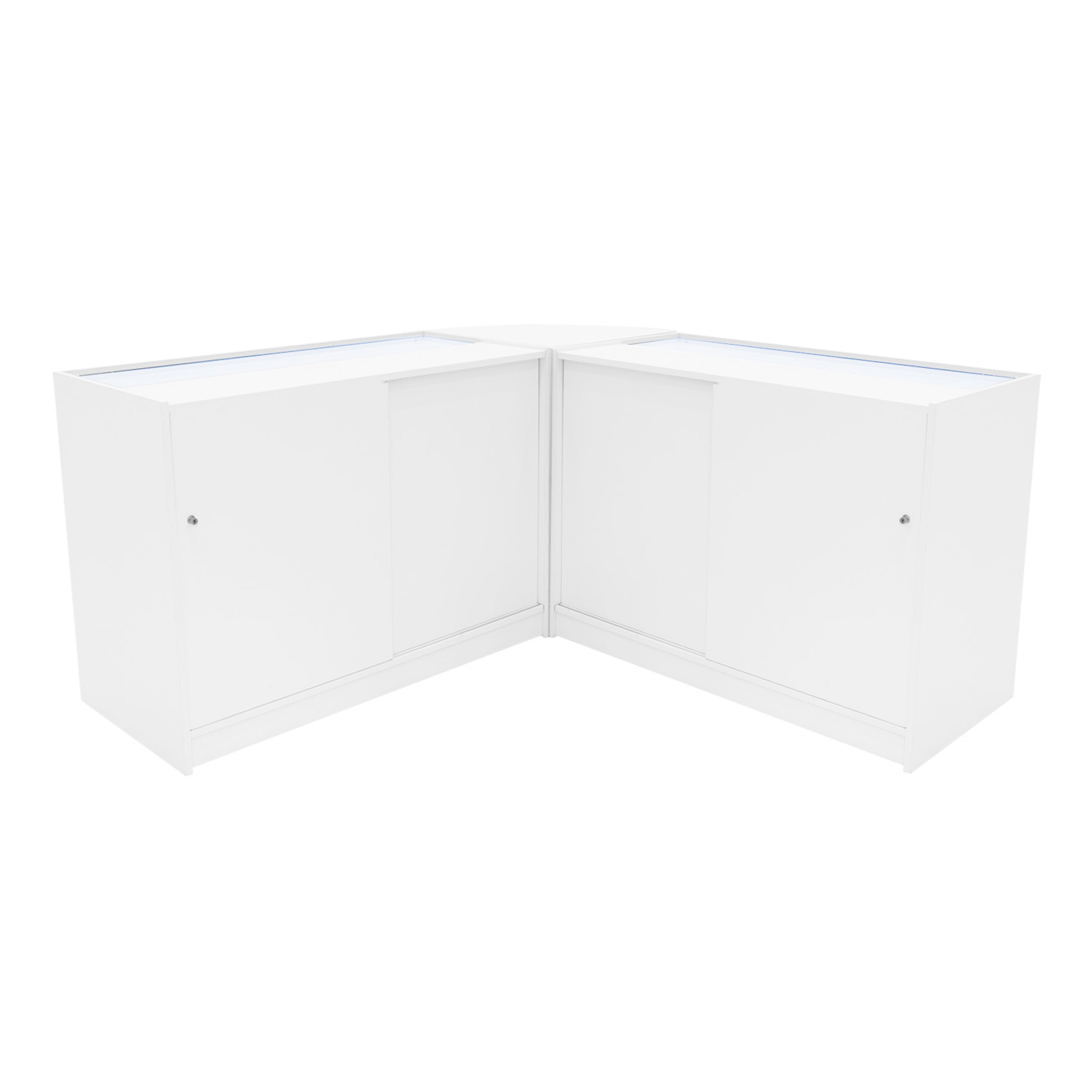 Adonis LED Shop Counter Set B1200, C1200 and CM60 – White