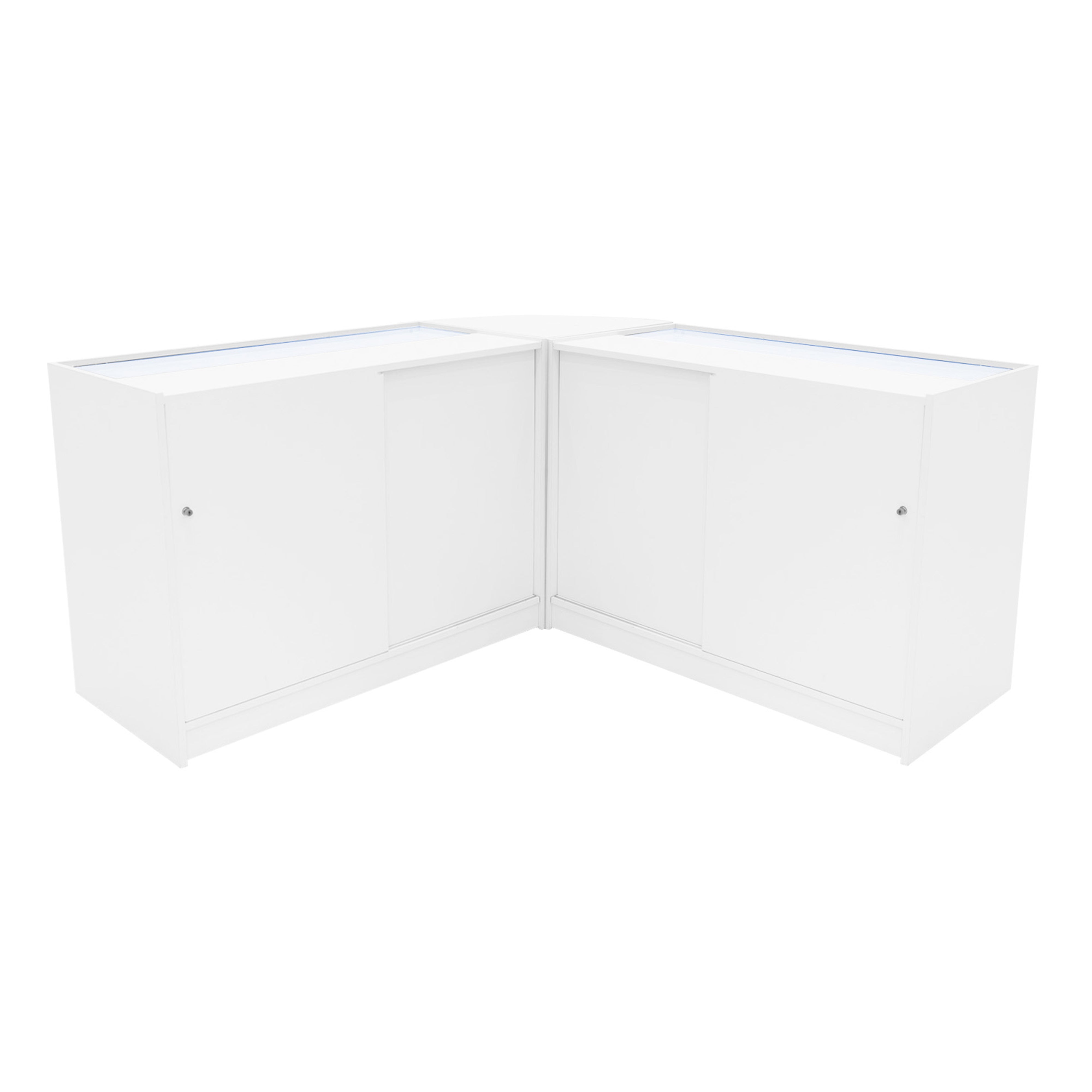 Harmonia LED Shop Counter Set B1200, C1200 and LM60 – White
