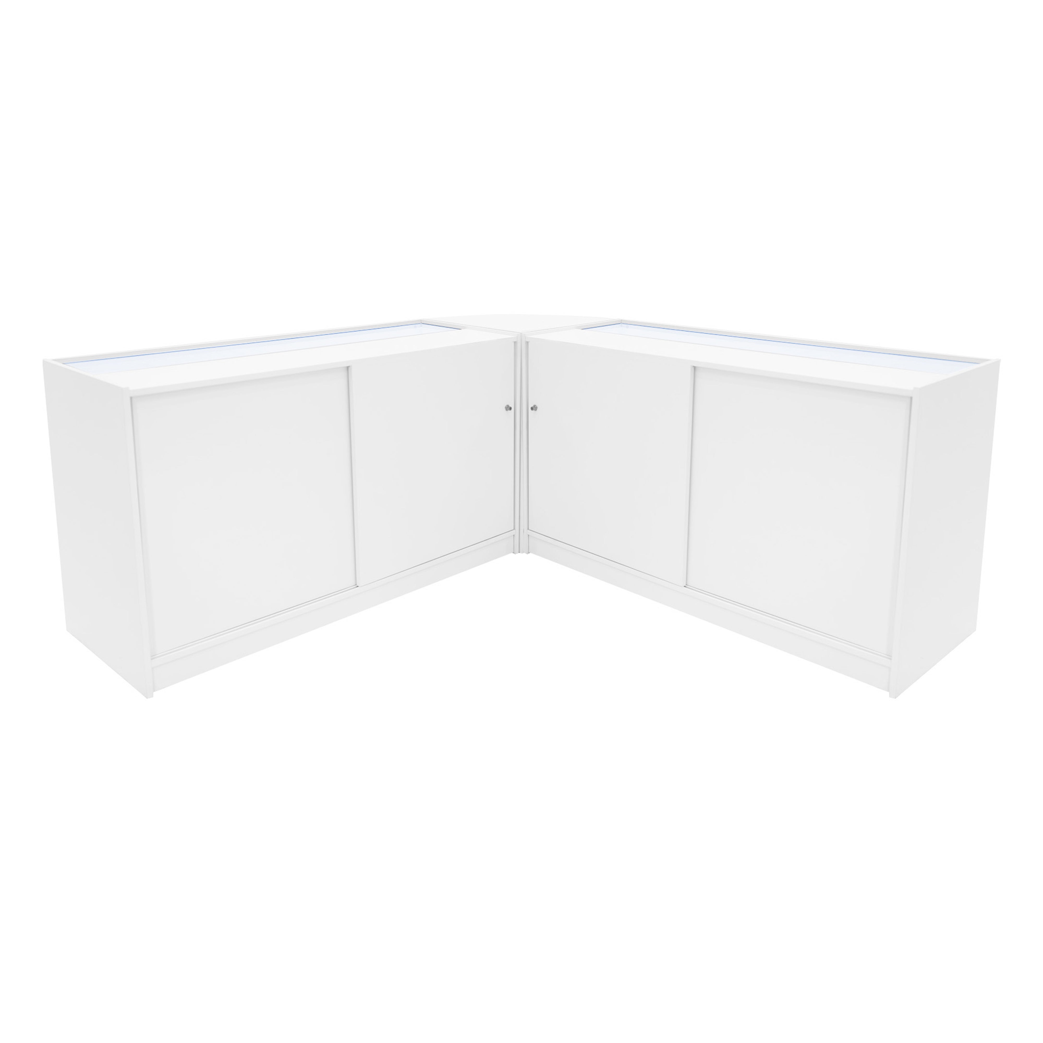 Apollo LED Shop Counter Set LM60 with Two K1500 - White