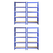 Monster Racking T-Rax Heavy-Duty Shelving Units – Blue, 75 cm Wide x 30 cm Deep – Set of 4