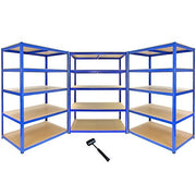 Monster Racking T-Rax Strong Storage Shelves – Blue, 120 cm W x 60 cm D, Set of 3