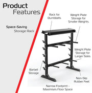 Heavy-Duty A-Frame Dumbbell Rack for Gym or Home Use
