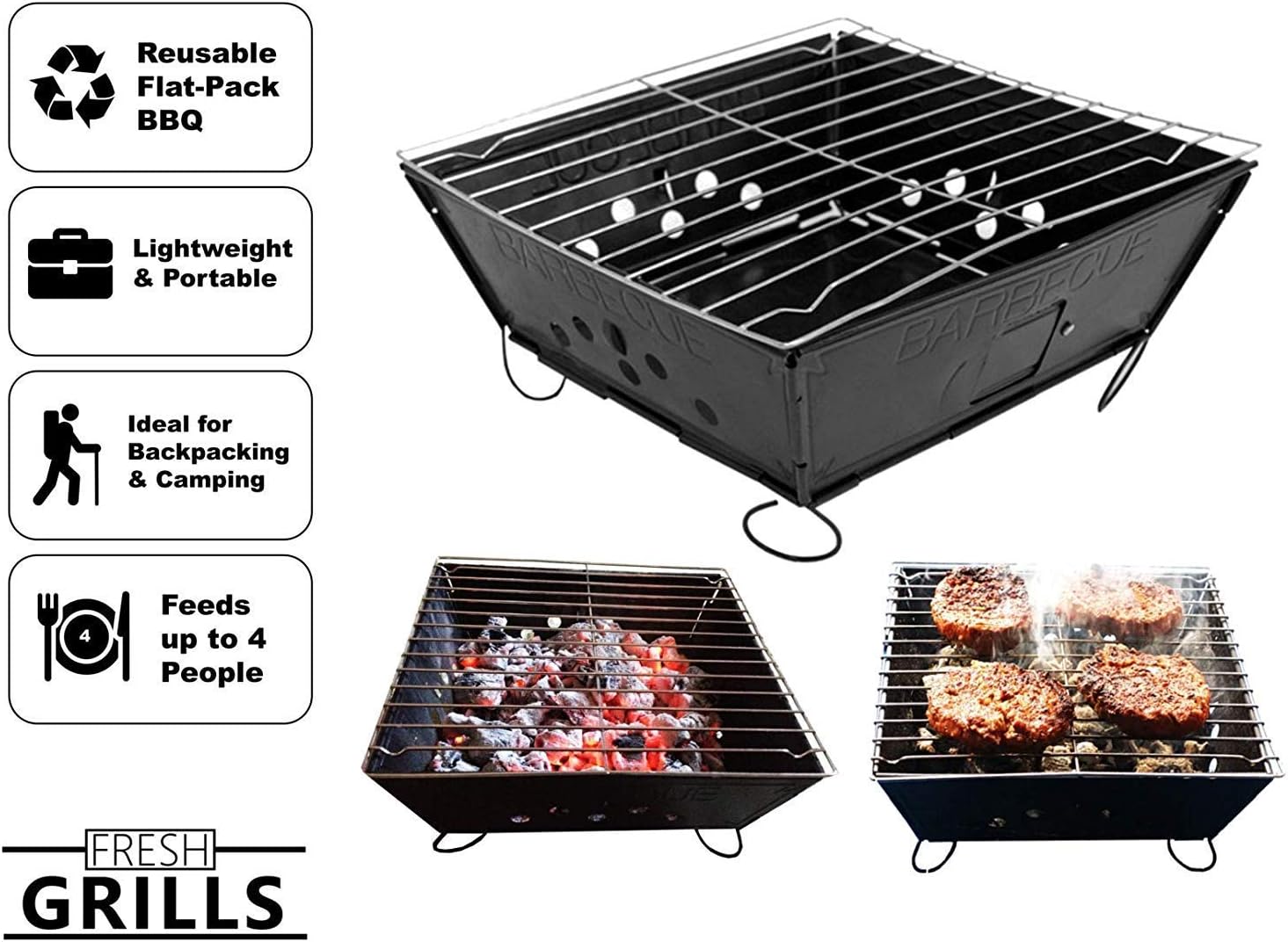 Fresh Grills Compact Portable Barbecue Grill