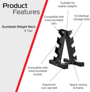 3-Tier Hex Dumbbell Rack