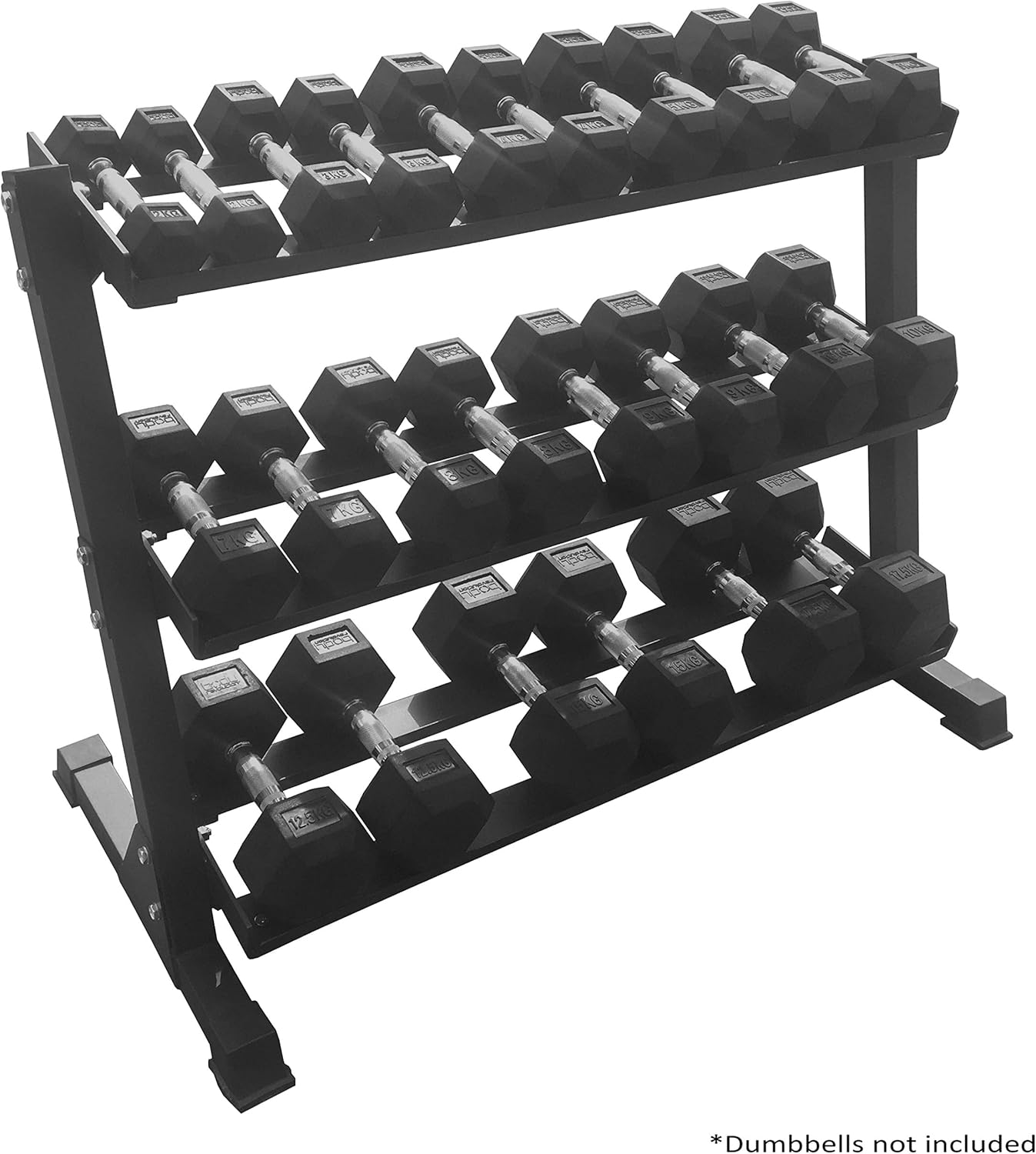 Wide 3-Tier Dumbbell Storage Rack