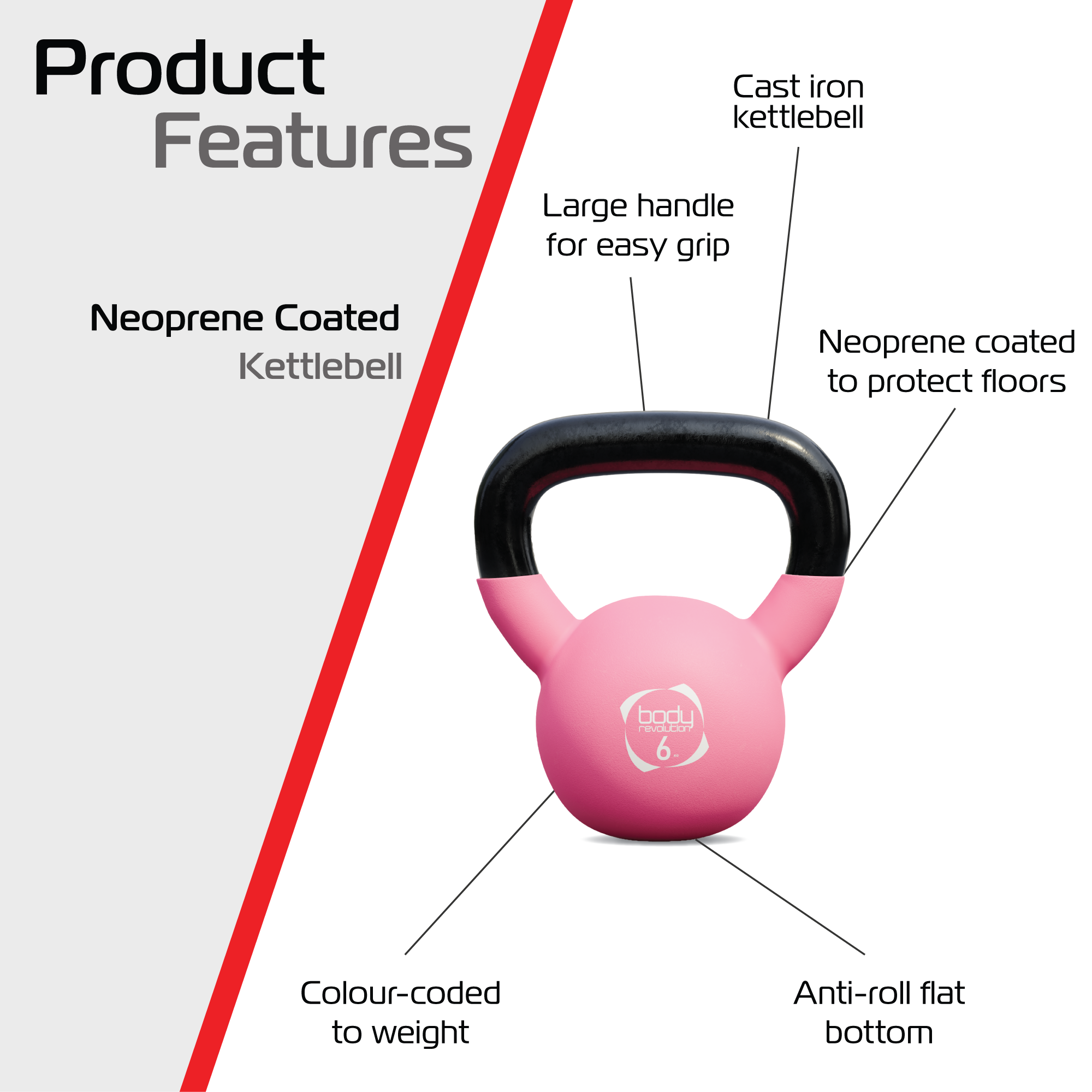 Body Revolution 6 kg Neoprene Kettlebells