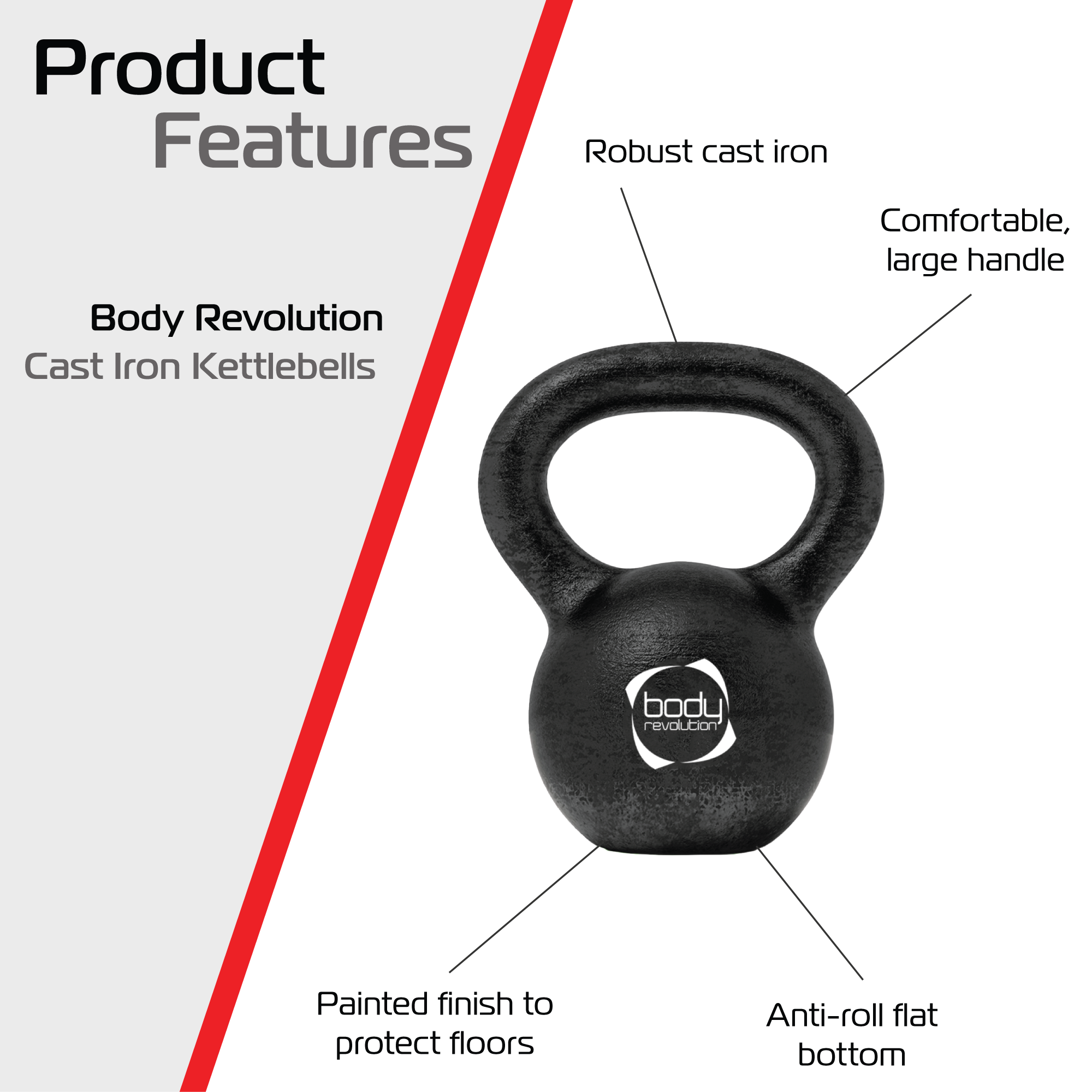 Body Revolution Cast Iron Kettlebells – 18 kg