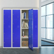 Metal Storage Lockers - Four-Door, Flat-Packed, Blue