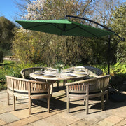 Green Cantilever Parasol with Square Base