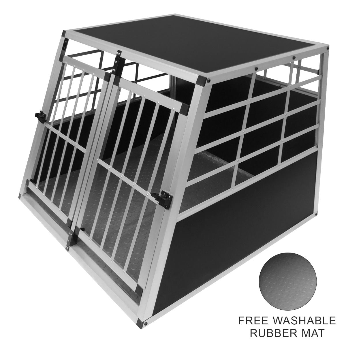 Large Dog Car Crate with Double Doors