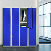 Blue Metal Storage Lockers - 2-Door, Flat-Packed
