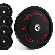 Body Revolution Olympic Black Bumper Plates Bundle - 150 kg