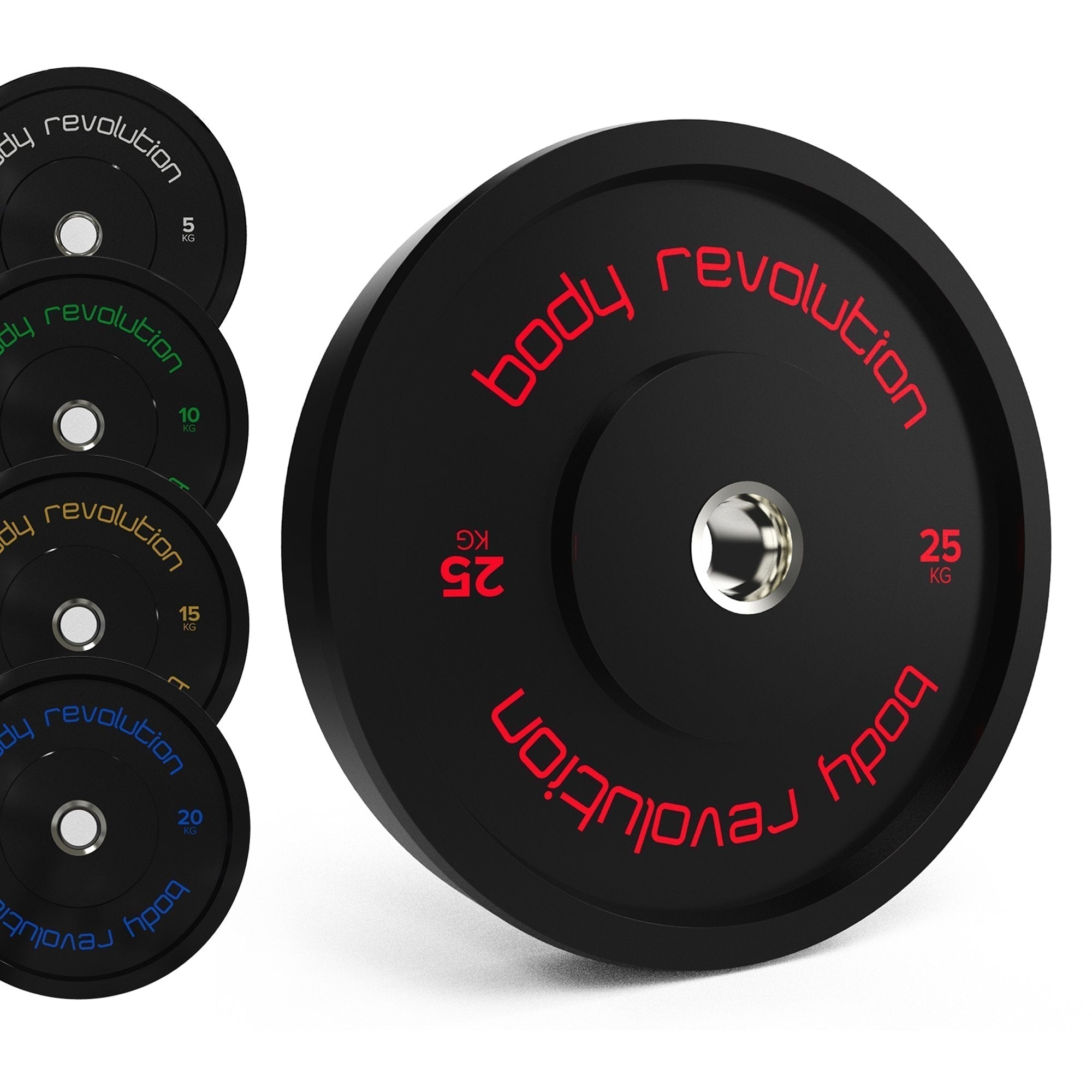 Body Revolution Olympic Black Bumper Plates Bundle - 150 kg