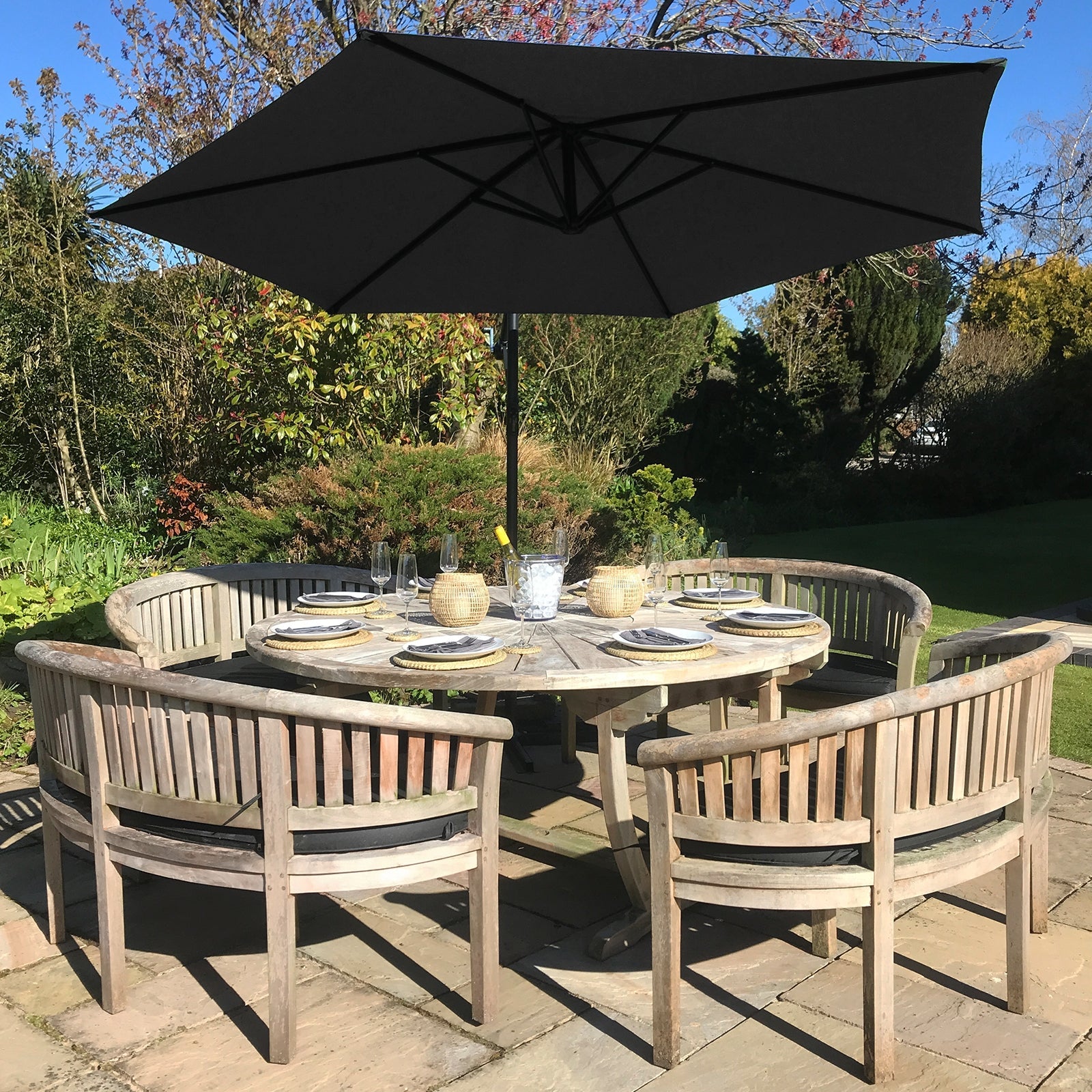 Black Cantilever Patio Parasol