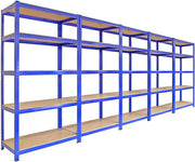 5 x 90 cm Blue Storage Racks – 4,200 kg Capacity – Includes Bay Connectors and Mallet