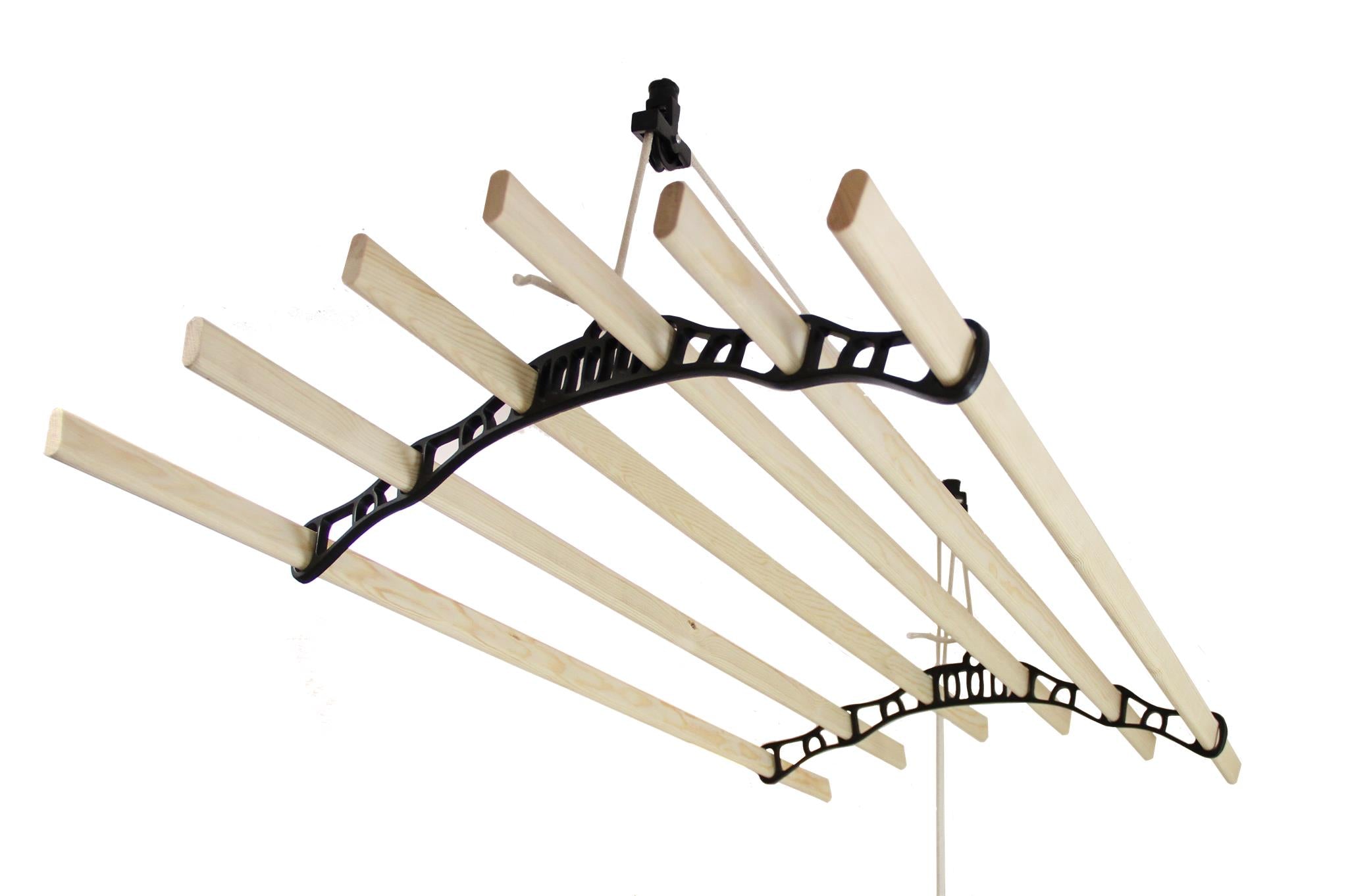 Ceiling-Mounted Clothes Airer Pulley System – Black – 2m