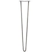 4-Pack 28-Inch Hairpin Legs, 2-Prong, 10mm Diameter, Raw Steel